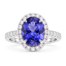 7.75 Ct Gold Jewellery Oval Tanzanite With Halo Natural Earth Mined DIAMOND ( NOT LAB GROWN ) Ring