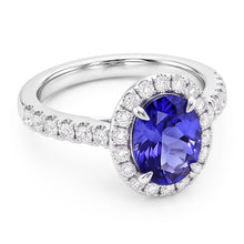 7.75 Ct Gold Jewellery Oval Tanzanite With Halo Natural Earth Mined DIAMOND ( NOT LAB GROWN ) Ring