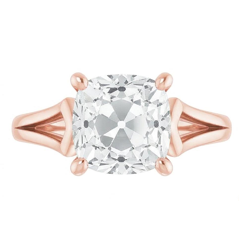 7 Carat Cushion Natural Earth Mined Diamond Ring For Women