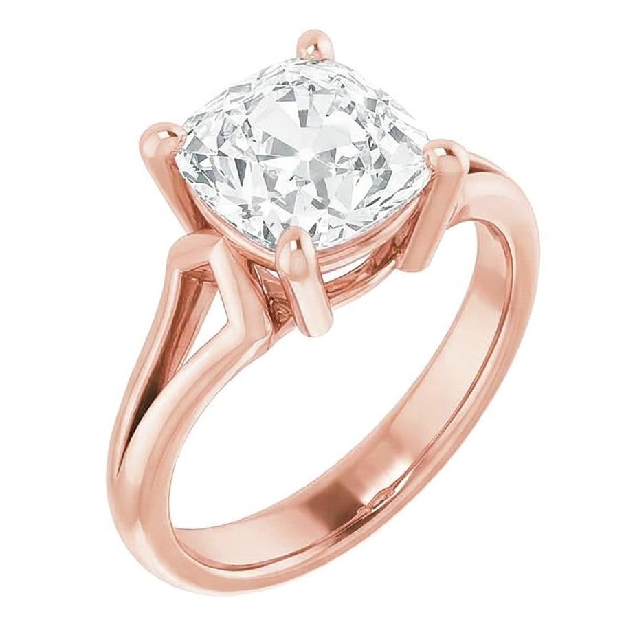 7 Carat Cushion Natural Earth Mined Diamond Ring For Women