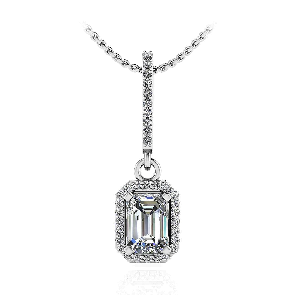 7 Carat Luxury Emerald Genuine Diamond Pendant