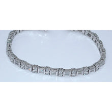 7 Carat Real Diamonds Tennis Bracelet Baguettes And Round 14K White Gold