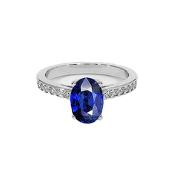 7 Carat Sapphire Diamond Engagement Ring