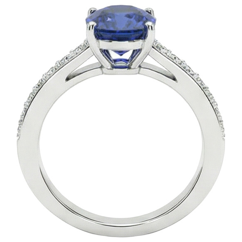7 Carat Sapphire Natural Earth Mined Diamond Engagement Ring
