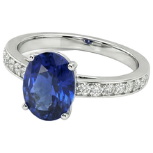 7 Carat Sapphire Natural Earth Mined Diamond Engagement Ring