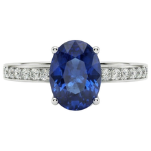 7 Carat Sapphire Natural Earth Mined Diamond Engagement Ring