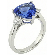 7 Carat Tanzanite & Natural Earth Mined DIAMOND ( NOT LAB GROWN ) Three Stone Ring White Gold 14K