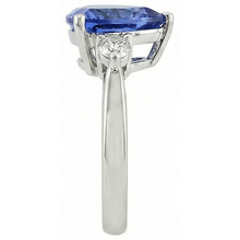 7 Carat Tanzanite & Natural Earth Mined DIAMOND ( NOT LAB GROWN ) Three Stone Ring White Gold 14K