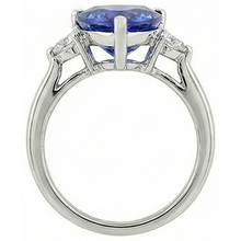 7 Carat Tanzanite & Natural Earth Mined DIAMOND ( NOT LAB GROWN ) Three Stone Ring White Gold 14K