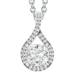 7 Carat Twisted Shank Natural Diamond Pendant