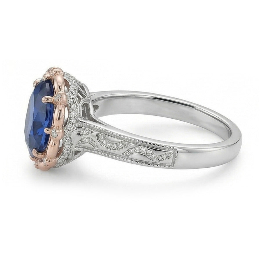 7 Carat Two Tone Sapphire Ring