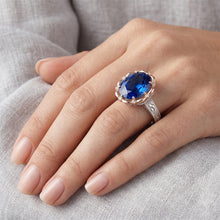 7 Carat Two Tone Sapphire Ring