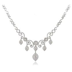 7 Carats Beautiful Jewelry Women Real Diamond Necklace And Earrings Set