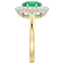 7 Carats Green Emerald Natural Earth Mined Diamond Wedding Ring Gold 14K