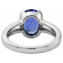 7 Carats Oval Tanzanite Natural Earth Mined DIAMOND ( NOT LAB GROWN )s Engagement Ring White Gold 14K