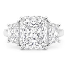 7 Carats Radiant Natural Earth Mined Diamond 3 Stone Engagement Ring Gold White