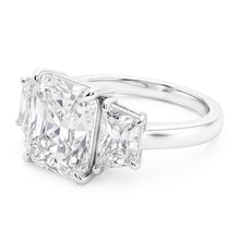7 Carats Radiant Natural Earth Mined Diamond 3 Stone Engagement Ring Gold White