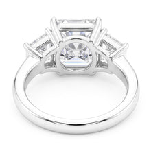 7 Carats Radiant Natural Earth Mined Diamond 3 Stone Engagement Ring Gold White