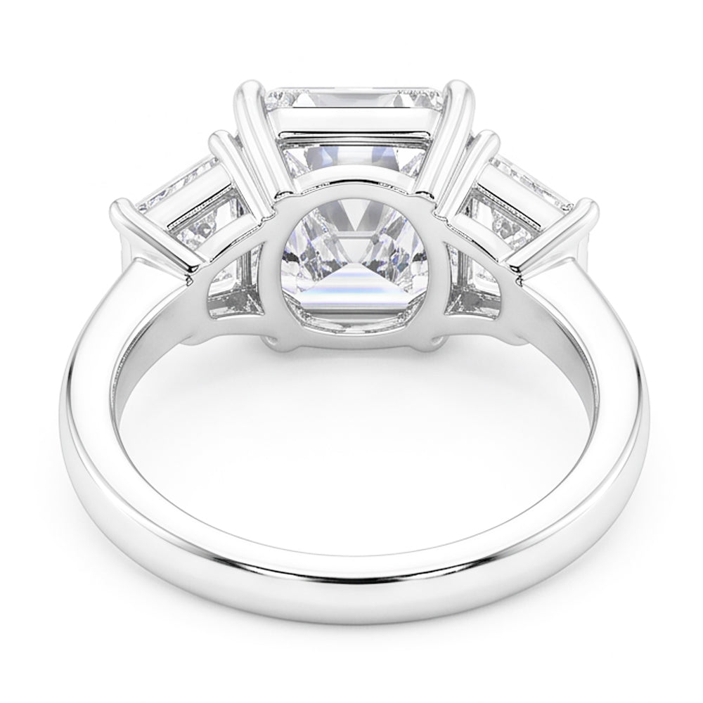 7 Carats Radiant Natural Earth Mined Diamond 3 Stone Engagement Ring Gold White