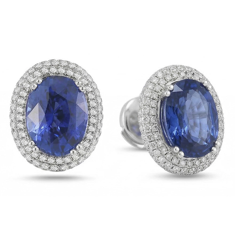 natural round sapphire 7ct earring side angle