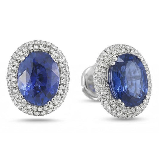 natural round sapphire 7ct earring side angle