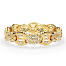 7 Carats Small Round Cut Natural Diamonds Men's Bracelet Gold Yellow 14K
