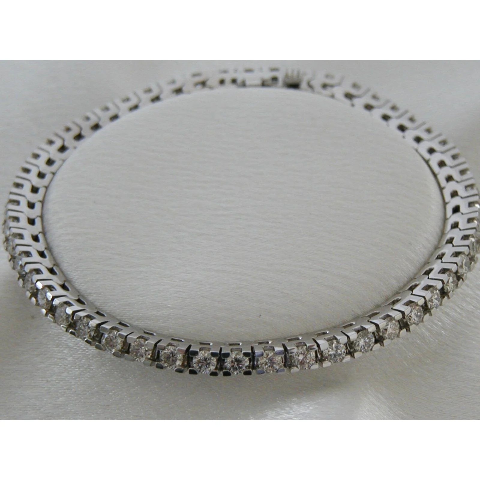 7 Carats Sparkling Round Cut Real Diamond Tennis Bracelet White Gold 14K
