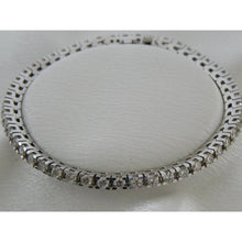 7 Carats Sparkling Round Cut Real Diamond Tennis Bracelet White Gold 14K