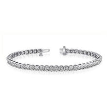 7 Carats White Real Diamond Round Cut Bracelet White Gold