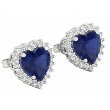 7 Ct Blue Sapphire & Round IGI CERTIFIED Diamonds Lady Studs Earring White Gold