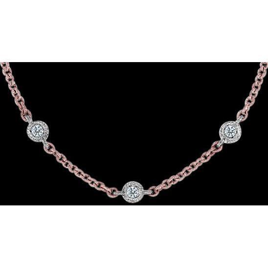 7 Ct Genuine Diamond Necklace Pendant Rose/White Gold New