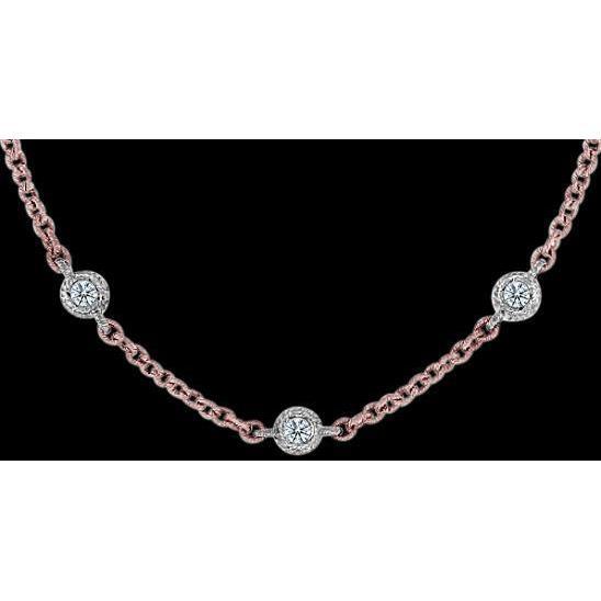 7 Ct Genuine Diamond Necklace Pendant Rose/White Gold New