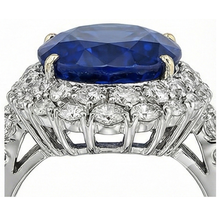 7 Ct Oval Sri Lanka Color Blue Sapphire And IGI CERTIFIED Diamonds Ring White Gold 14K