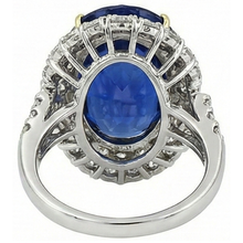 7 Ct Oval Sri Lanka Blue Sapphire And Natural Earth Mined DIAMOND ( NOT LAB GROWN )s Ring White Gold 14K