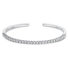 7 Ct Round Cut Genuine Diamond Bangle New 14K White Gold