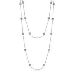 7 Ct Women Yard Of Natural Earth Mined Diamonds Necklace Bezel Milligrain Long