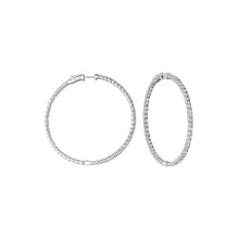 7 Pointer Real Diamond Hoop Earrings 7.75 Carats 14K White