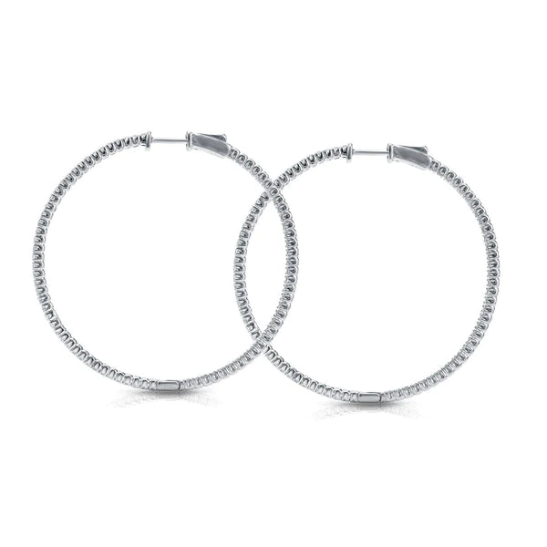 7 cms Genuine Diamond Hoops 3 Inches