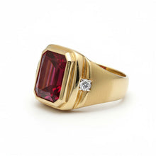 Luxury Pigeon Blood Ruby Gentleman's Ring 7.20 ct – front view