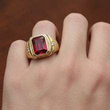 Luxury Pigeon Blood Ruby Gentleman's Ring 7.20 ct – angle view