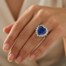 7.61 Ct Heart Sri Lanka Blue Sapphire And Natural Earth Mined DIAMOND ( NOT LAB GROWN )s Ring
