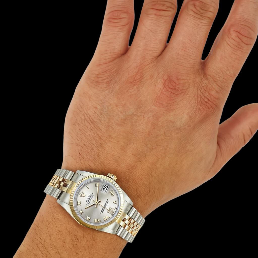 Rolex Datejust 36 mm Silver Roman Dial Two Tone Watch