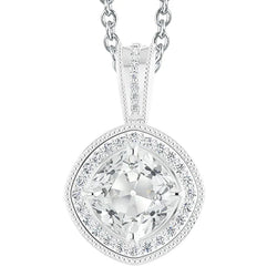 Bespoke Drop Pendant with Milgrain Fine Diamond – 5 ct