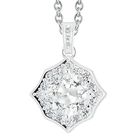 Drop Pendant 14K White Gold with Fine Diamond – main view