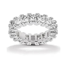 7.20 Carats Princess Real Diamonds Eternity Wedding Band White Gold 14K