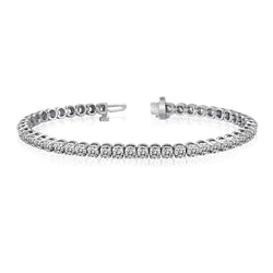 7.20 Carats Round Cut Natural Diamond Tennis Bracelet White Gold Fine Jewelry