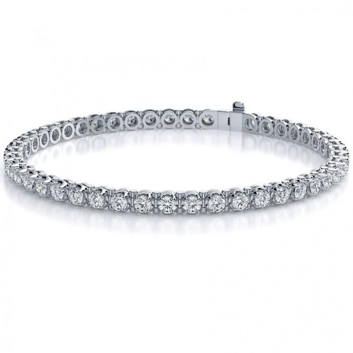 7.20 Carats Round Prong Set Natural Diamond Tennis Bracelet