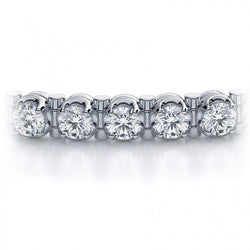 7.20 Carats Round Prong Set Natural Diamond Tennis Bracelet White Gold 14K