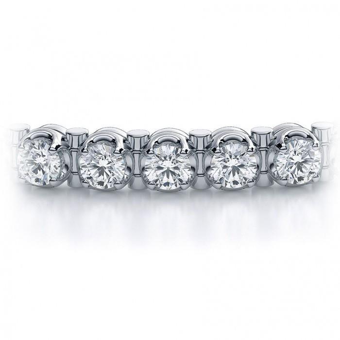 7.20 Carats Round Prong Set Natural Diamond Tennis Bracelet White Gold 14K