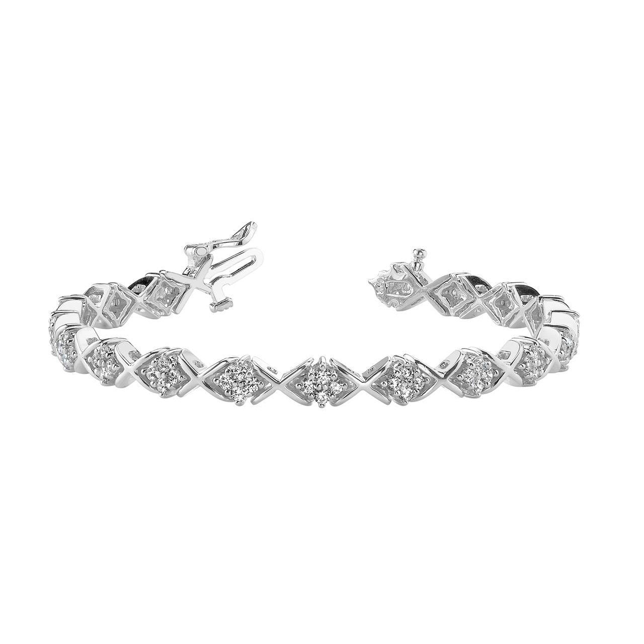 7.20 Ct Brilliant Cut Gorgeous Real Diamonds Tennis Bracelet White Gold